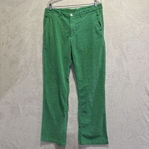 Bonobos Mens Green Athletic Boot Velour Pants Cotton Stretch Size 33/34 Preppy